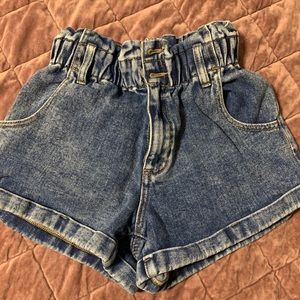 High waisted jeans shorts